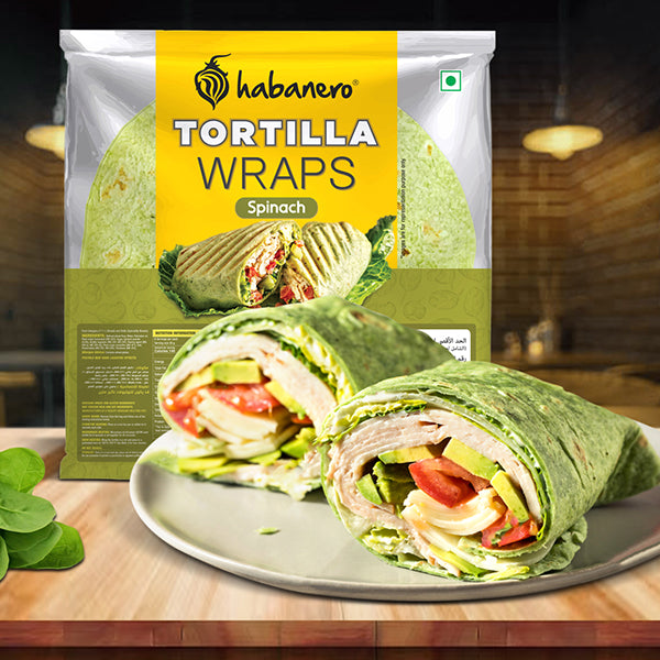 Spinach Tortilla Wraps 8 Inches | Pack of 2 | 672g