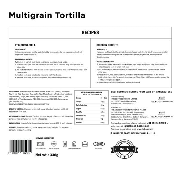 Tortilla Wrap + Multigrain Tortilla Wrap (660G)