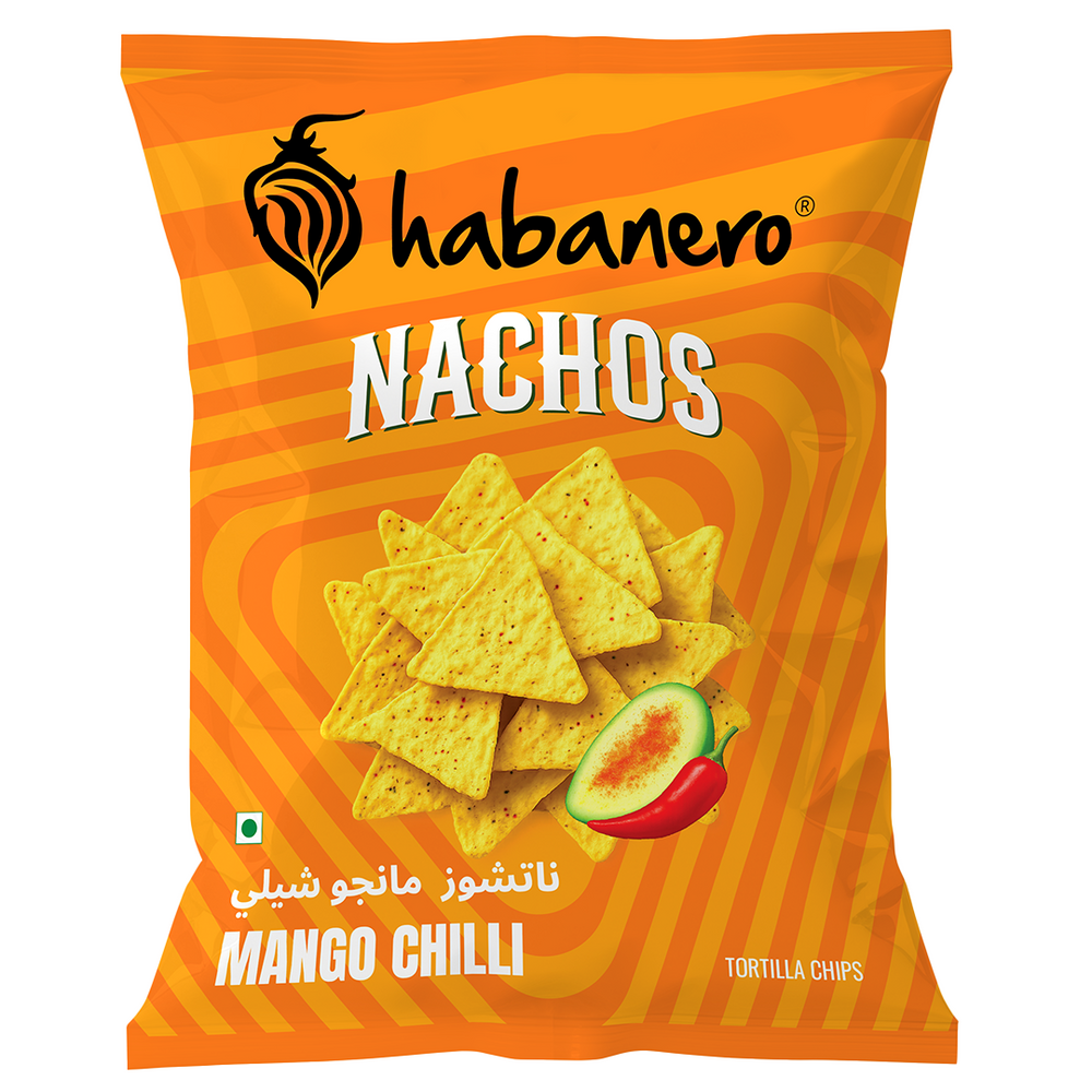 Habanero Mango Chilli Nachos + Jalapeno Cheese Dip | Crunchy Corn Chips with Spicy Mango Chilli Flavour & Jalapeno Cheese Dip | Gluten-Free Snack Combo | 70g + 300g