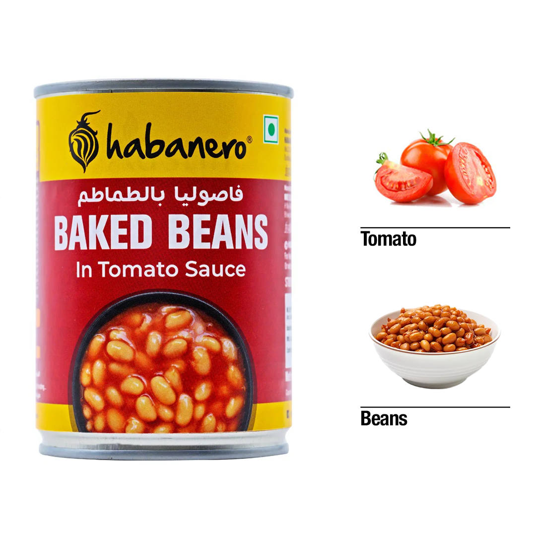 Baked Beans in Tomato Sauce| Ready-to-Eat Healthy Food | Perfect for Snacks & Meals | High in Protein | Gluten-Free | Low Fat | Pulses & Beans | 400g