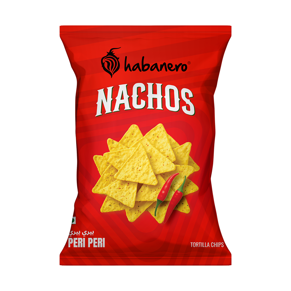 Habanero Peri Peri Nachos + Cheddar Cheese Dip | Crunchy Corn Chips with Peri Peri Flavour & Cheddar Cheese Dip | Gluten-Free Snack Combo | 70g + 300g