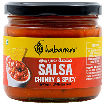 Habanero Peri Peri Nachos + Spicy Salsa Dip | Crunchy Corn Chips with Peri Peri Flavour & Spicy Salsa | Gluten-Free Snack Combo | 70g + 250g