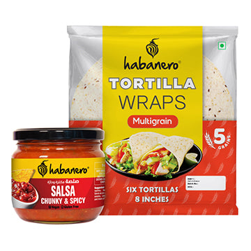 Habanero's  Multigrain Tortilla Wraps & Spicy Salsa Combo!