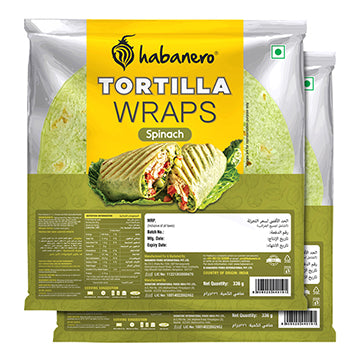 Spinach Tortilla Wraps 8 Inches | Pack of 2 | 672g