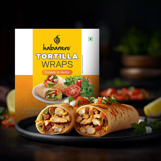 Tomato & Herbs Tortilla Wraps | 6 Tortillas | 8 Inches