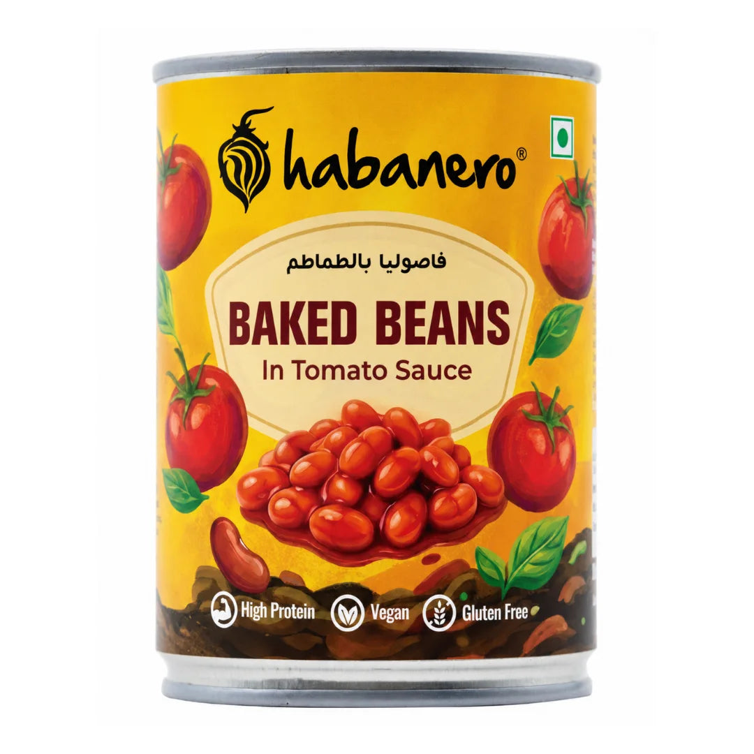 Baked Beans in Tomato Sauce| Ready-to-Eat Healthy Food | Perfect for Snacks & Meals | High in Protein | Gluten-Free | Low Fat | Pulses & Beans | 400g