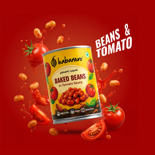 Baked Beans in Tomato Sauce| Ready-to-Eat Healthy Food | Perfect for Snacks & Meals | High in Protein | Gluten-Free | Low Fat | Pulses & Beans | 400g