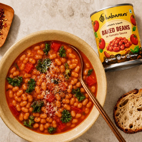 Baked Beans in Tomato Sauce| Ready-to-Eat Healthy Food | Perfect for Snacks & Meals | High in Protein | Gluten-Free | Low Fat | Pulses & Beans | 400g