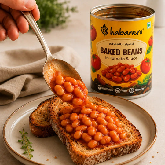 Baked Beans in Tomato Sauce| Ready-to-Eat Healthy Food | Perfect for Snacks & Meals | High in Protein | Gluten-Free | Low Fat | Pulses & Beans | 400g