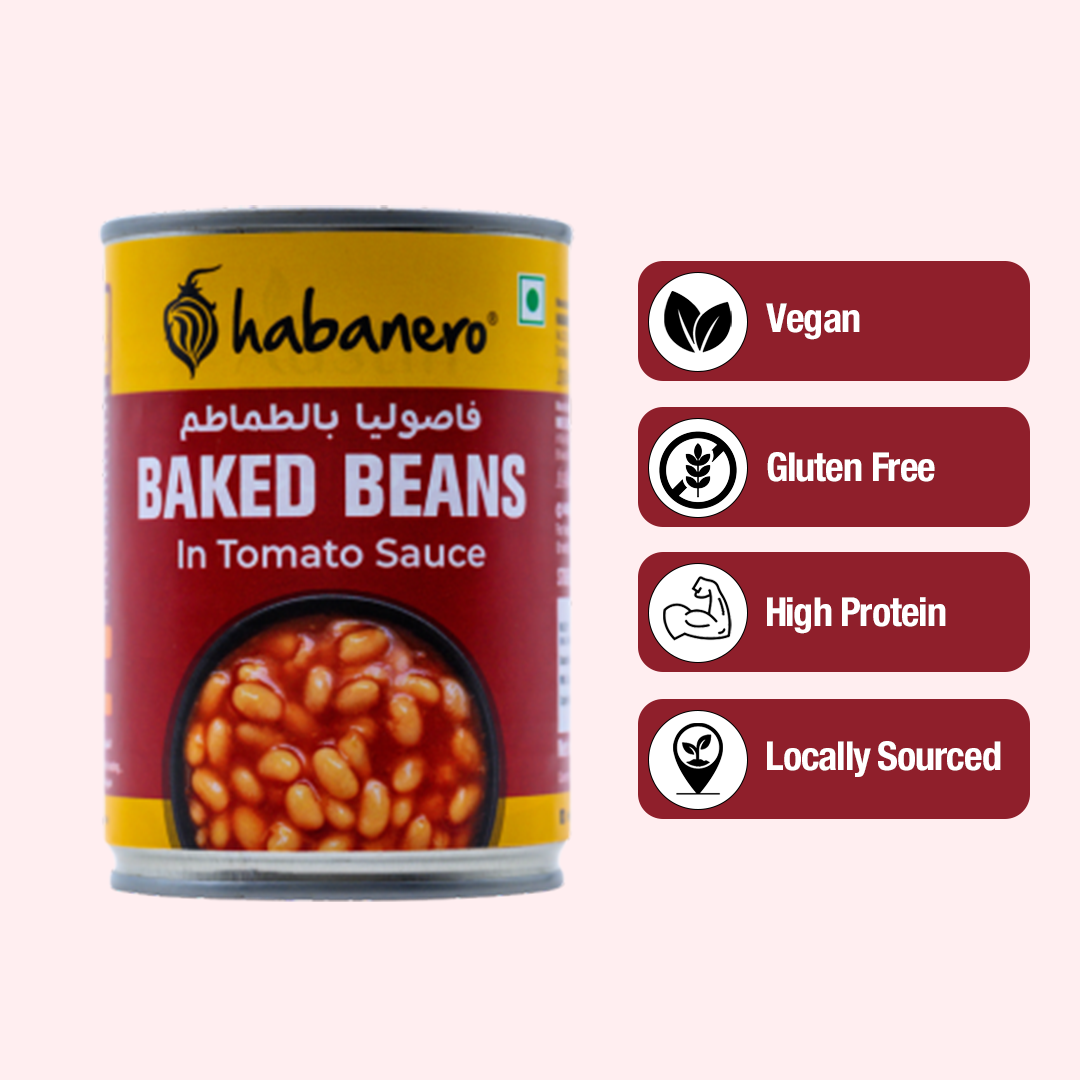 Baked Beans in Tomato Sauce| Ready-to-Eat Healthy Food | Perfect for Snacks & Meals | High in Protein | Gluten-Free | Low Fat | Pulses & Beans | 400g