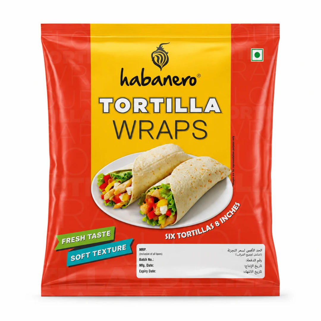 Flour Tortilla Wraps | 6 Tortillas | 8 Inches | 330g