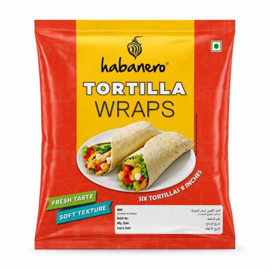 Flour Tortilla Wraps | 6 Tortillas | 8 Inches | 330g
