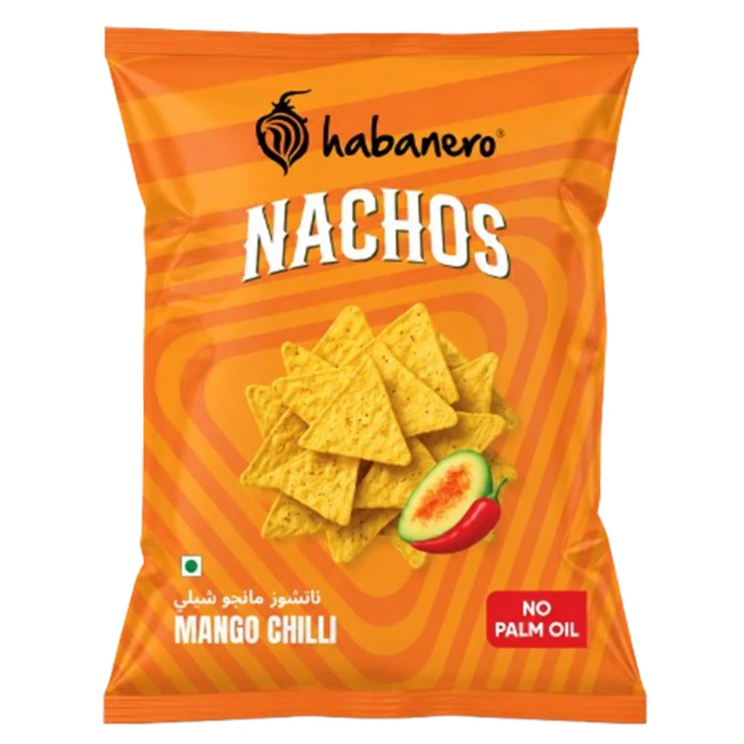 Habanero Mango Chilli Nachos | Crunchy Corn Chips with Sweet & Spicy Mango Chilli Flavour | Gluten-Free Snack | 70g