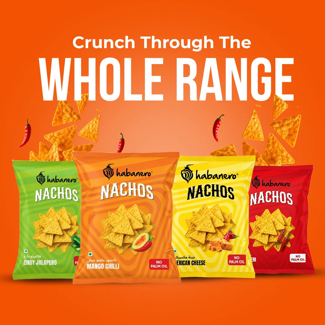 Habanero Mango Chilli Nachos | Crunchy Corn Chips with Sweet & Spicy Mango Chilli Flavour | Gluten-Free Snack | 70g