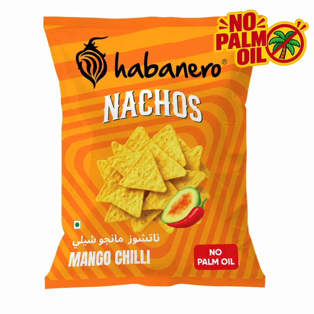 Habanero Mango Chilli Nachos (Pack of 4) | Crunchy Corn Chips with Spicy Mango Chilli Flavour | Gluten-Free Snack | 280g