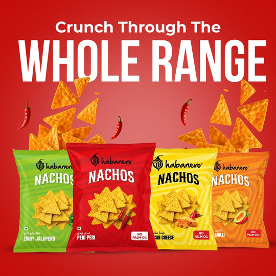 Habanero Peri Peri Nachos | Crunchy Corn Chips with Spicy Peri Peri Flavour | Gluten-Free Snack | 70g