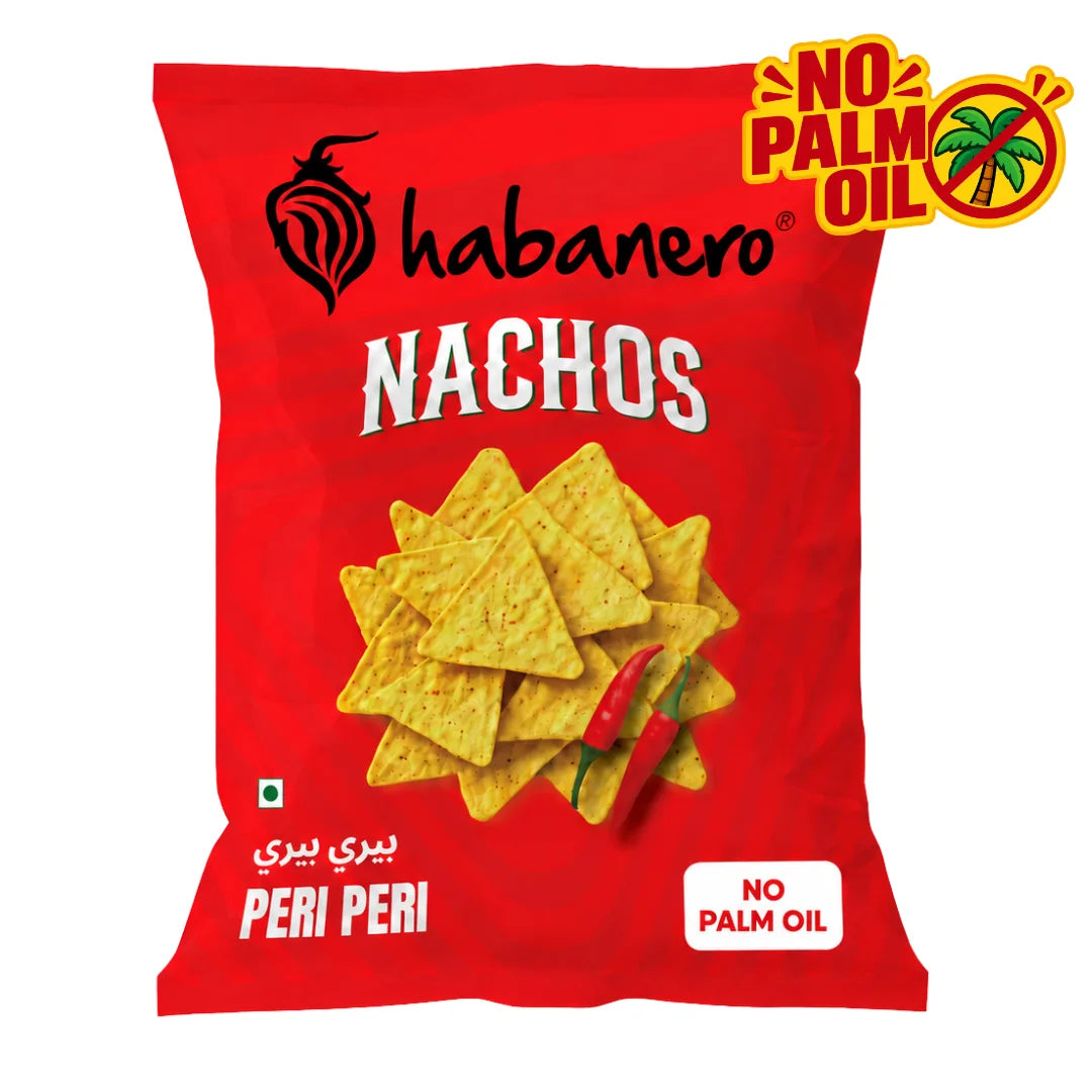 Habanero Peri Peri Nachos | Crunchy Corn Chips with Spicy Peri Peri Flavour | Gluten-Free Snack | 70g