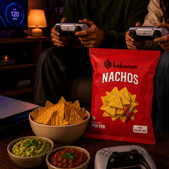Habanero Peri Peri Nachos (Pack of 4) | Crunchy Corn Chips with Spicy Peri Peri Flavour | Gluten-Free Snack | 280g