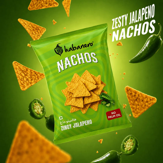 Habanero Zingy Jalapeño Nachos | Crunchy Corn Chips with Spicy Jalapeño Flavour | 70g