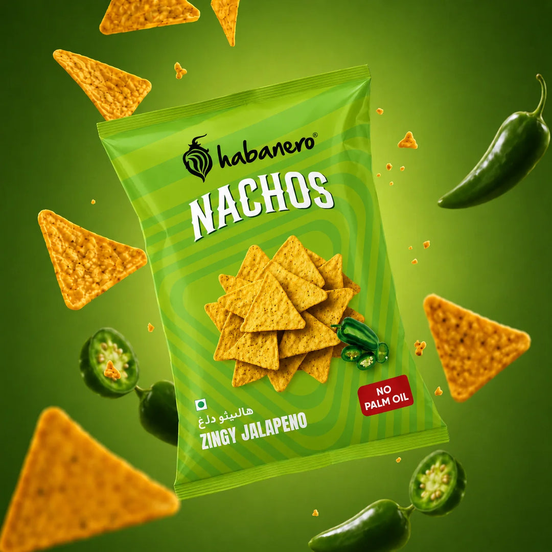 Habanero Zingy Jalapeño Nachos | Crunchy Corn Chips with Spicy Jalapeño Flavour | 70g