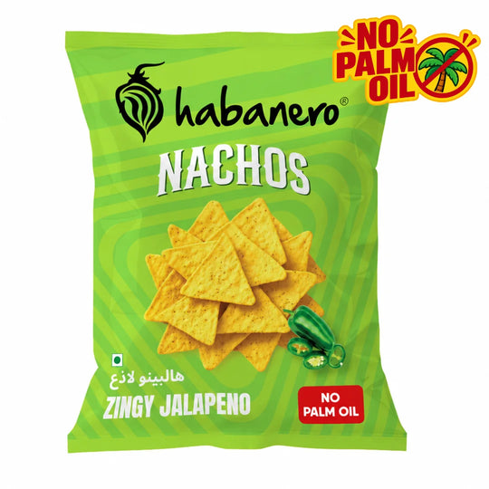 Habanero Zingy Jalapeño Nachos (Pack of 4) | Crunchy Corn Chips with Spicy Jalapeño Flavour | Gluten-Free Snack | 280g
