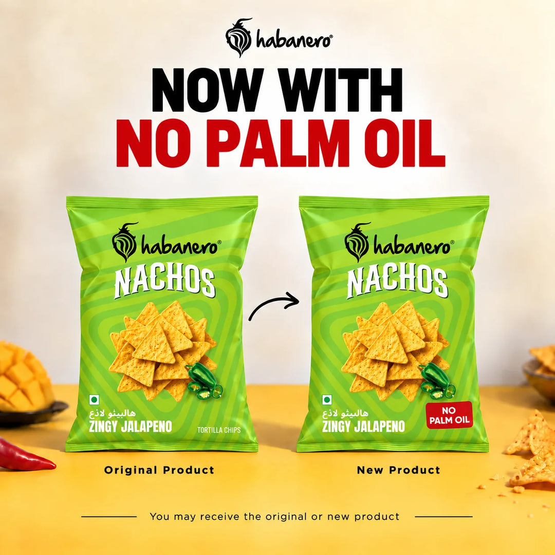 Habanero Zingy Jalapeño Nachos (Pack of 4) | Crunchy Corn Chips with Spicy Jalapeño Flavour | Gluten-Free Snack | 280g