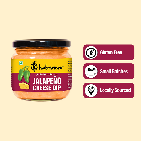 Habanero Peri Peri Nachos + Jalapeno Cheese Dip | Crunchy Corn Chips with Spicy Peri Peri Flavour & Jalapeno Cheese Dip | Gluten-Free Snack Combo | 70g + 300g