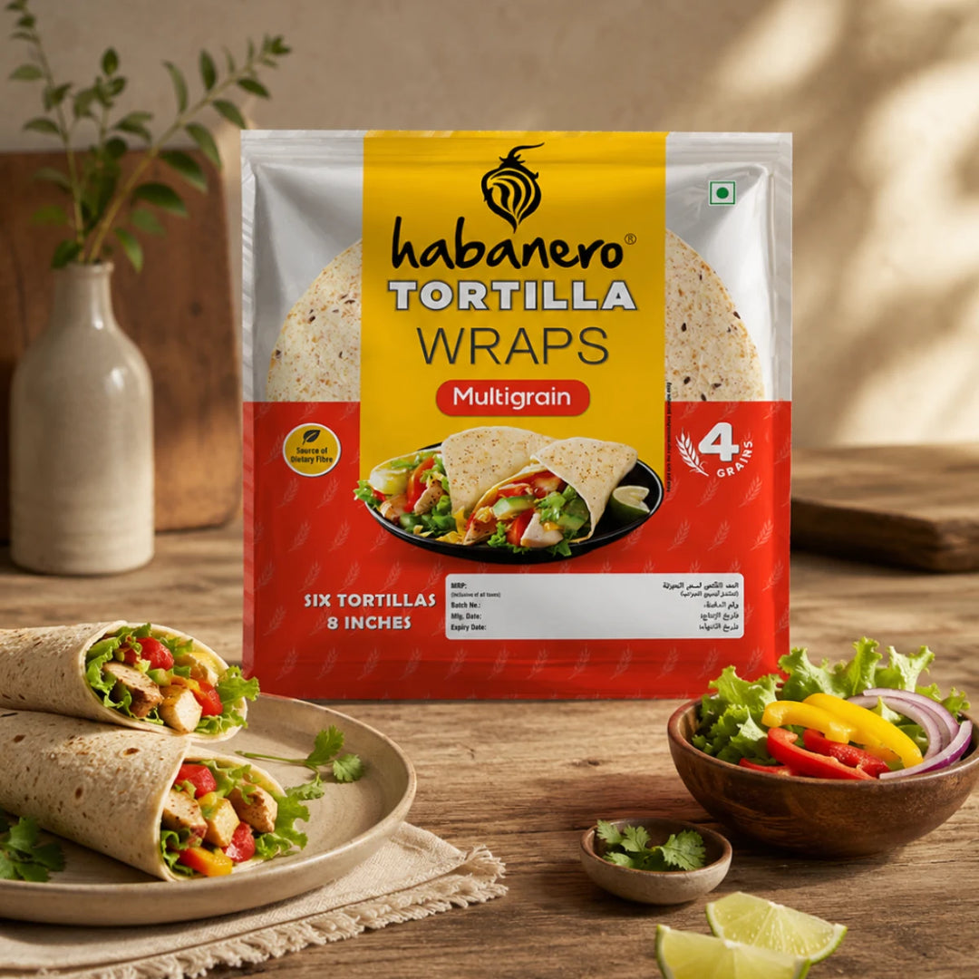 Multigrain Tortilla Wraps | 6 Tortillas | 8 Inches | 330g