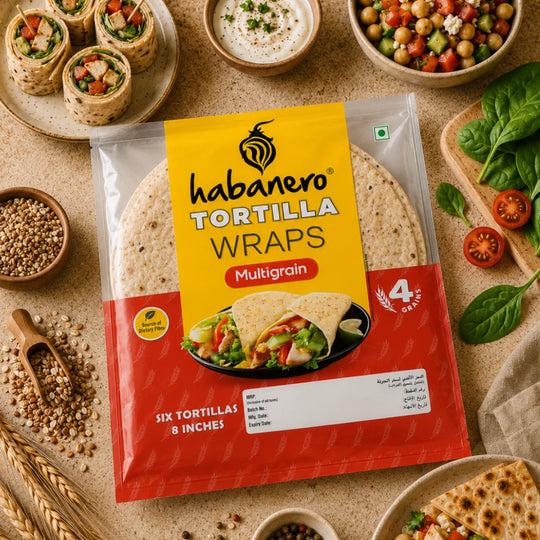 Multigrain Tortilla Wraps | 6 Tortillas | 8 Inches | 330g