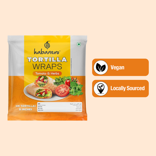 Tomato & Herbs Tortilla Wraps | 8 Inches | 660 gms | Pack of 2