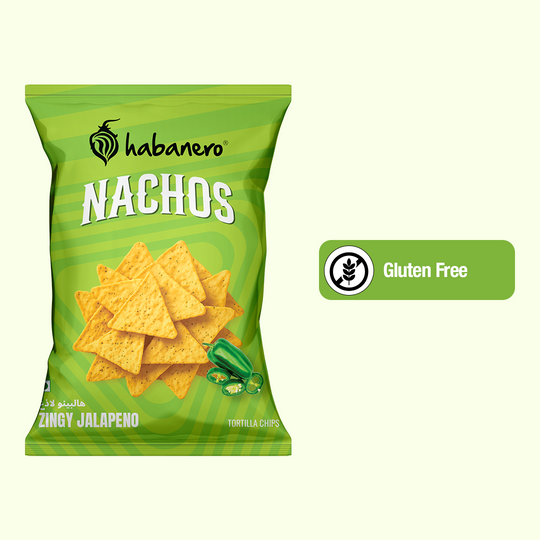 Habanero Zingy Jalapeño Nachos | Crunchy Corn Chips with Spicy Jalapeño Flavour | Gluten-Free Snack | 70g