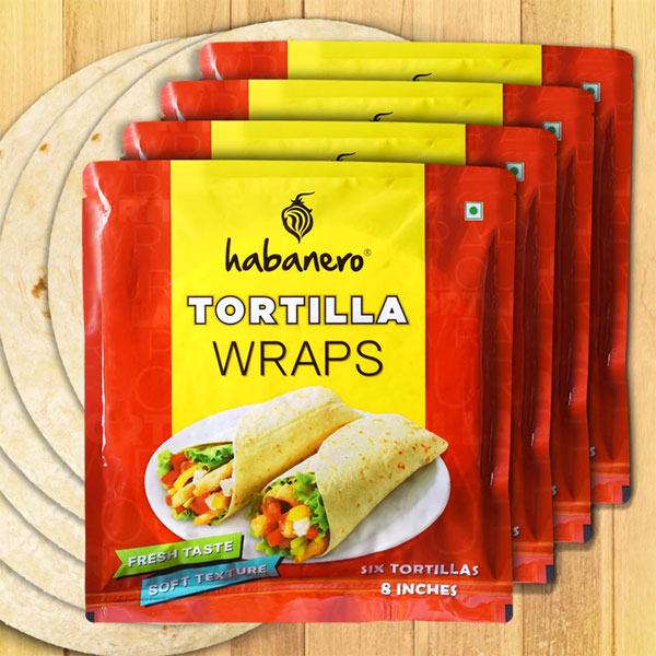 Tortilla Wraps 8 Inches l Pack of 4